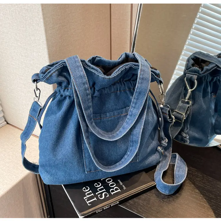 Denim Bucket Bag Women 2023 New Autumn Winter Crossbody Large Capacity — feature 21