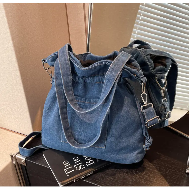 Denim Bucket Bag Women 2023 New Autumn Winter Crossbody Large Capacity — feature 22