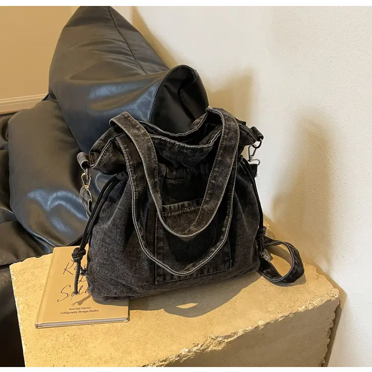 Denim Bucket Bag Women 2023 New Autumn Winter Crossbody Large Capacity — feature 25