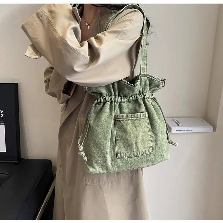 Denim Bucket Bag Women 2023 New Autumn Winter Crossbody Large Capacity — feature 29