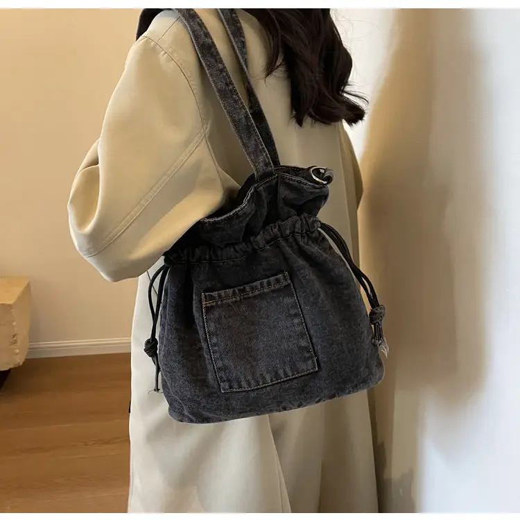 Denim Bucket Bag Women 2023 New Autumn Winter Crossbody Large Capacity — feature 30