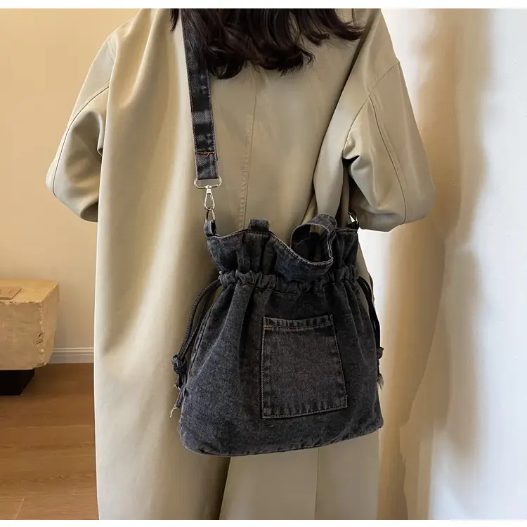 Denim Bucket Bag Women 2023 New Autumn Winter Crossbody Large Capacity — feature 31