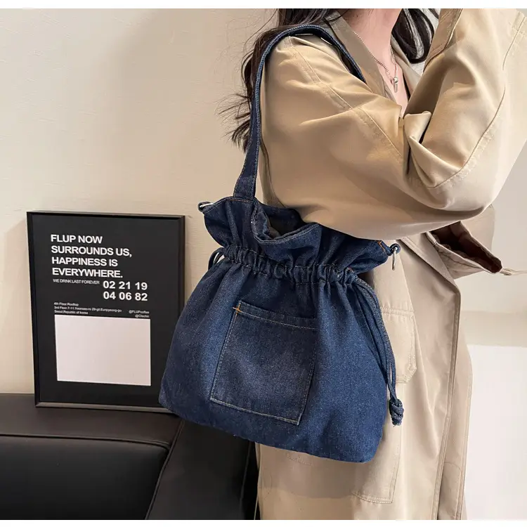 Denim Bucket Bag Women 2023 New Autumn Winter Crossbody Large Capacity — feature 32