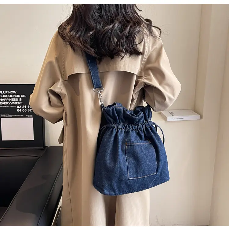 Denim Bucket Bag Women 2023 New Autumn Winter Crossbody Large Capacity — feature 33