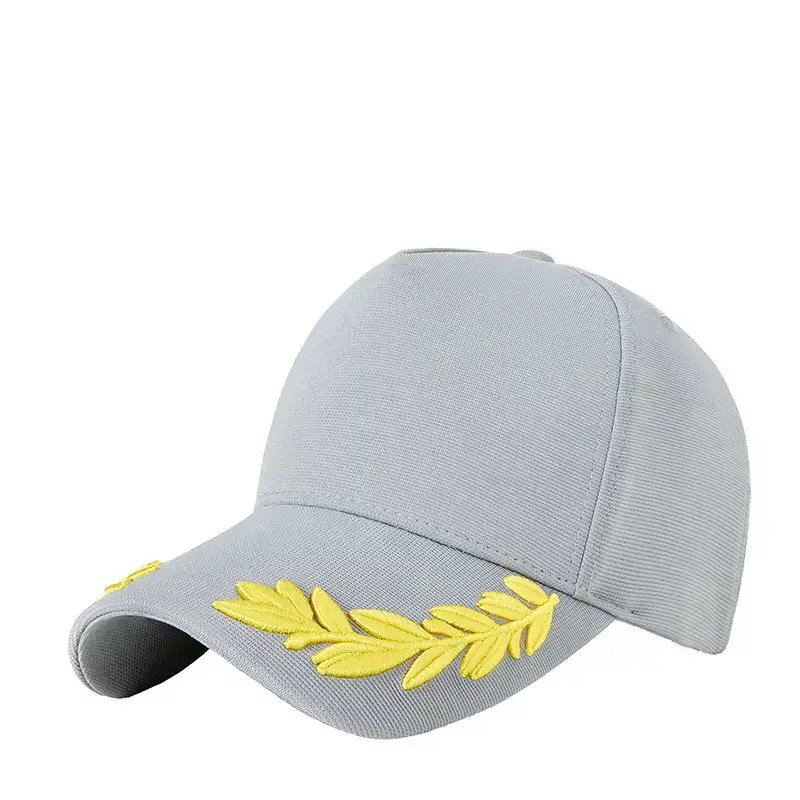 2025 Curved Sunshade Cap Gray Leaf Embroidery - Image 10