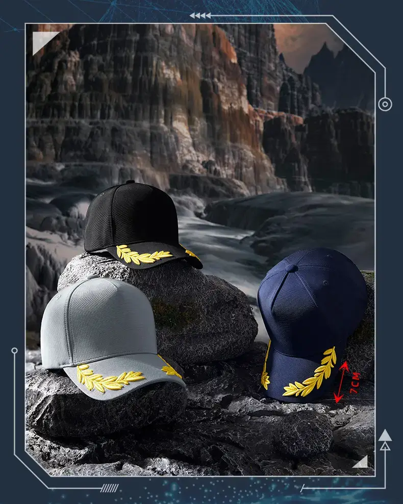 2025 Curved Sunshade Cap Gray Leaf Embroidery — feature 14