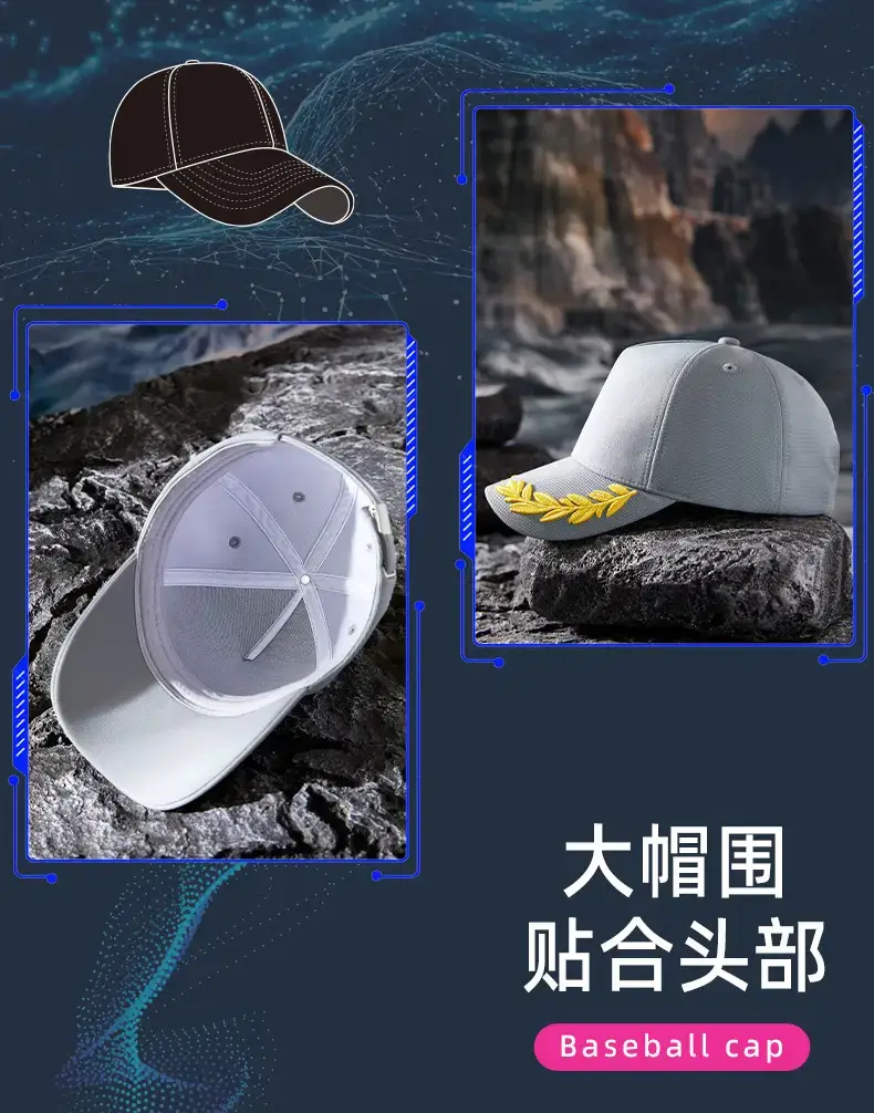 2025 Curved Sunshade Cap Gray Leaf Embroidery — feature 15
