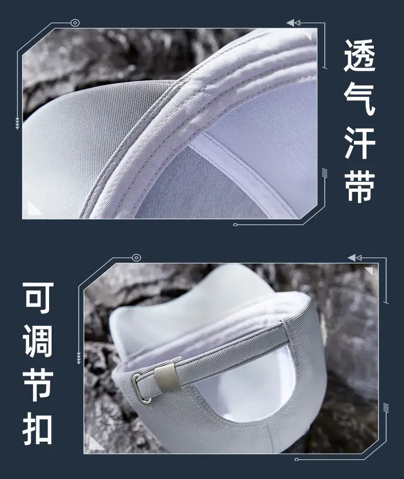 2025 Curved Sunshade Cap Gray Leaf Embroidery — feature 30