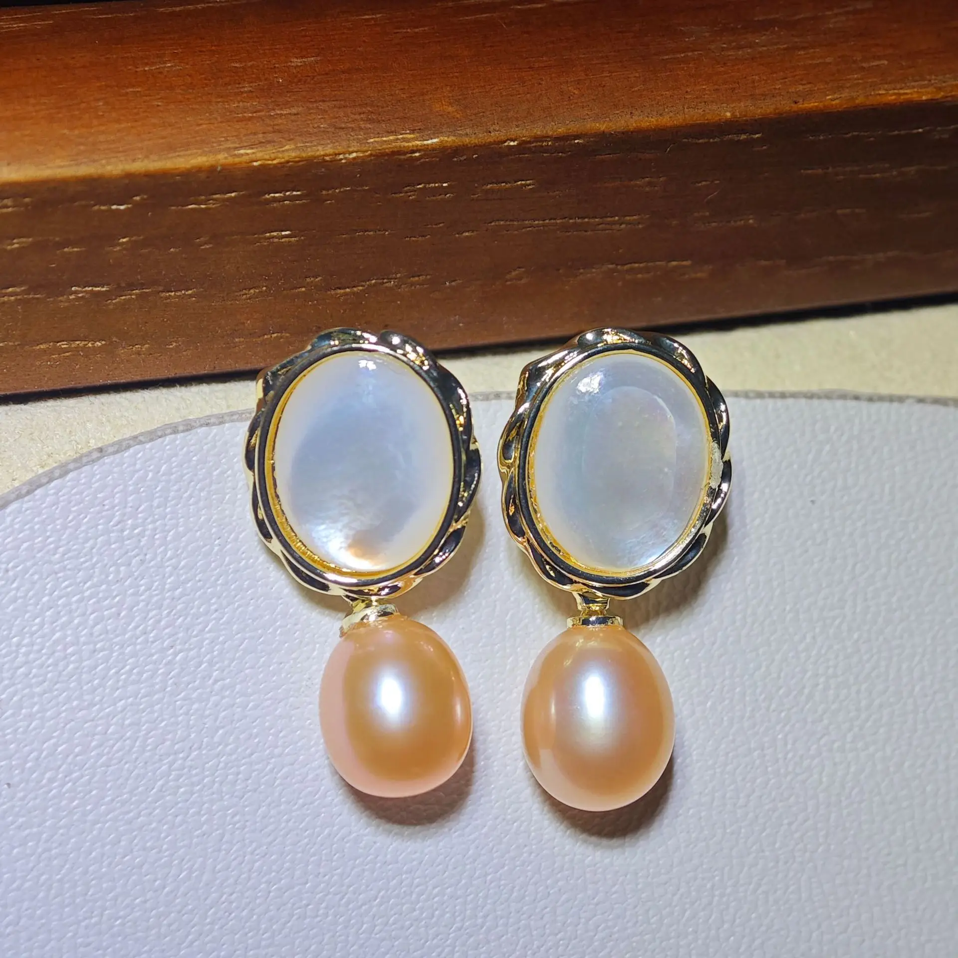 Zhuji Pearl Earrings S925 Silver Sea Shell Green - Image 8