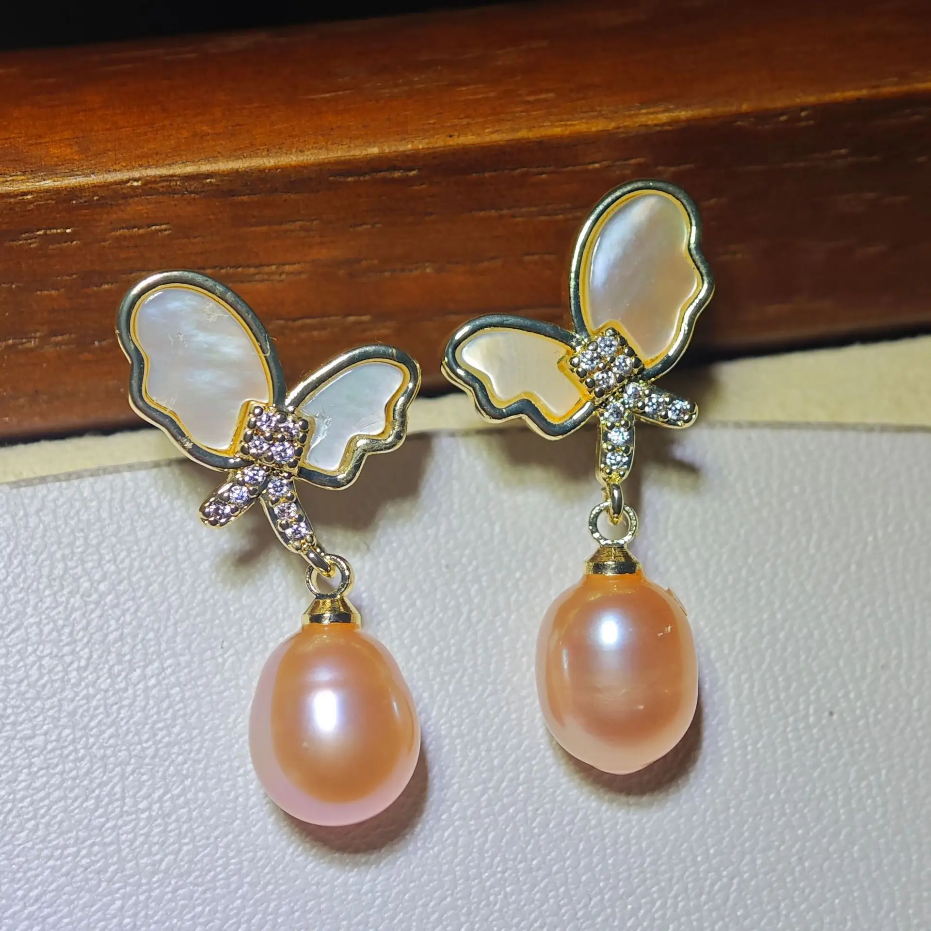 Zhuji Pearl Earrings S925 Silver Sea Shell Green - Image 9