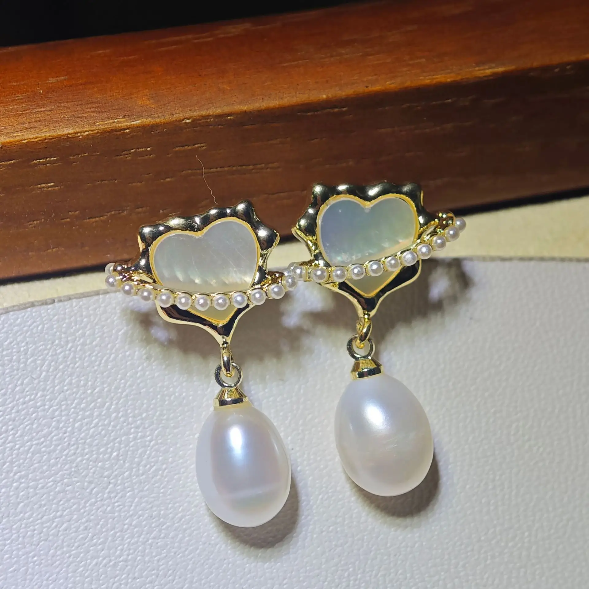 Zhuji Pearl Earrings S925 Silver Sea Shell Green — feature 14