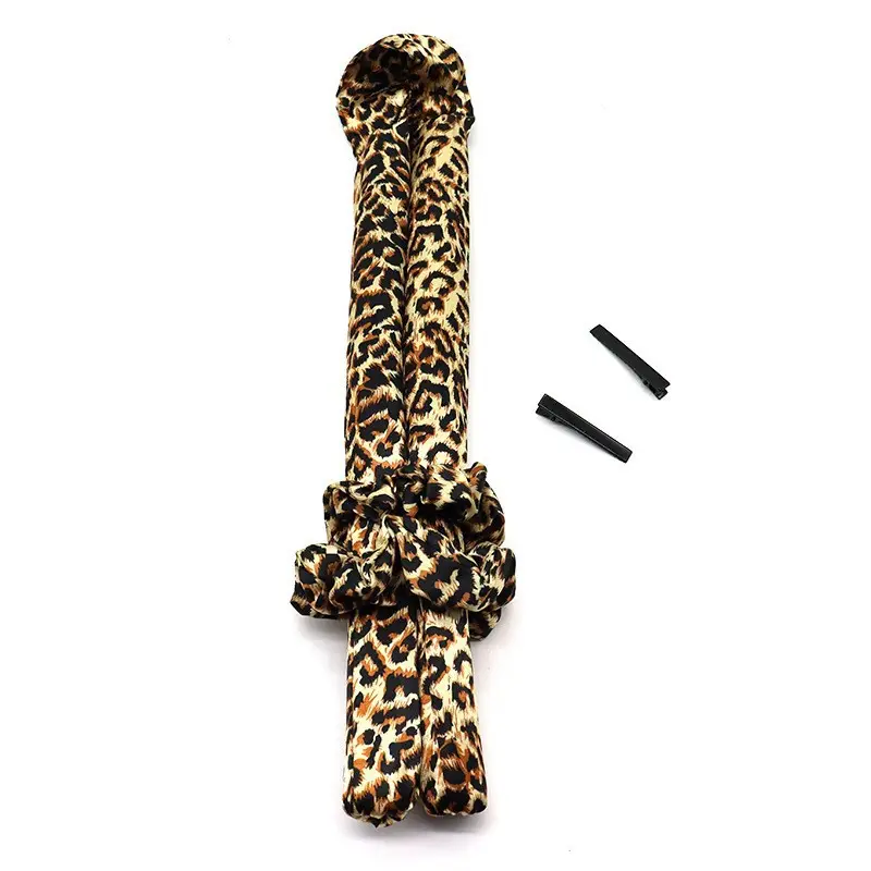 Leopard Print Hair Curler with Foam Base