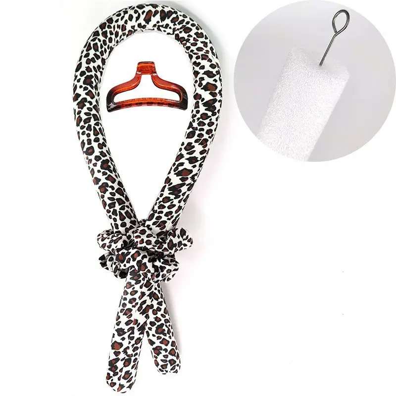 Leopard Print Hair Curler with Foam Base