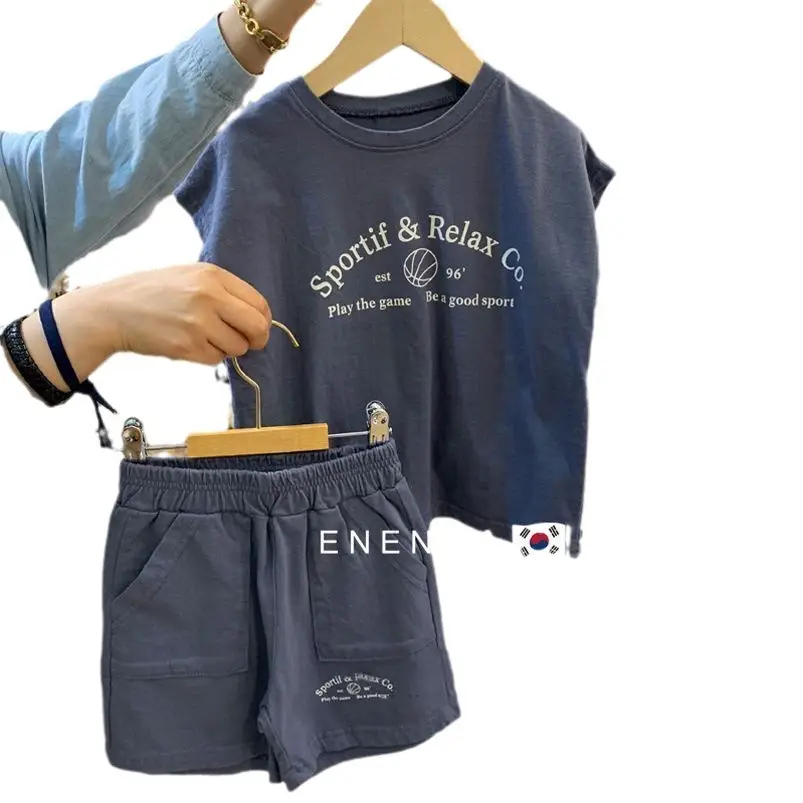 Boys Cotton T-Shirt Shorts Set Navy Blue 2024 - Image 7