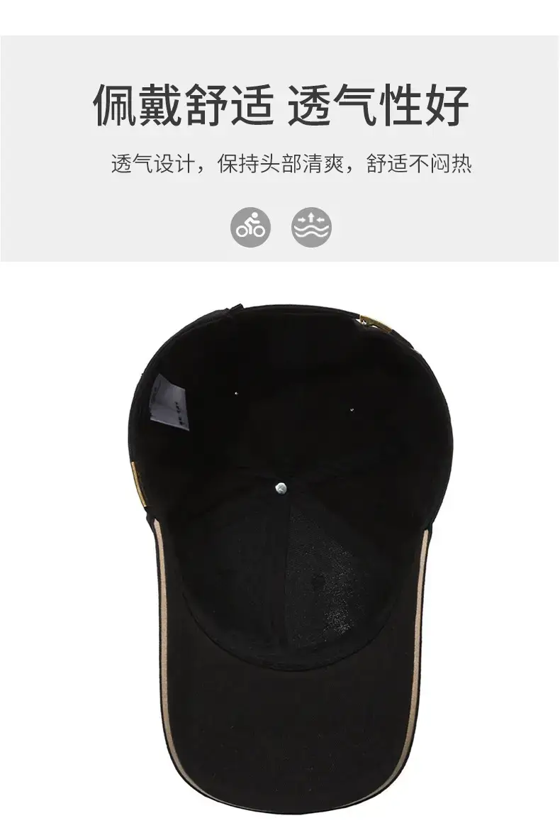 Men's Black Baseball Cap All-Match Travel — feature 5