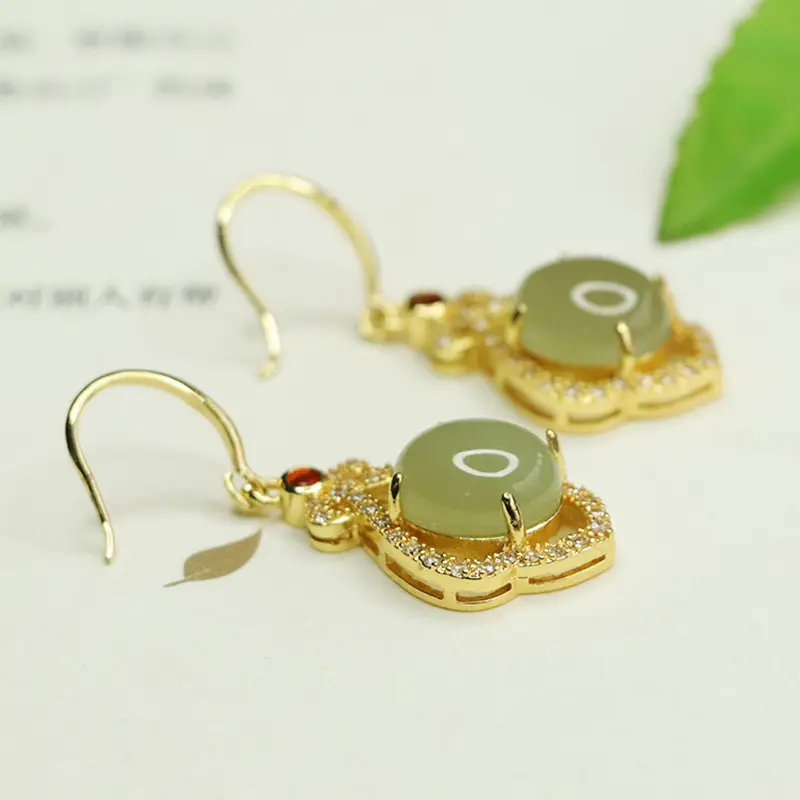 Aiyu Jadeite Clear Water Earrings for Women - Image 2