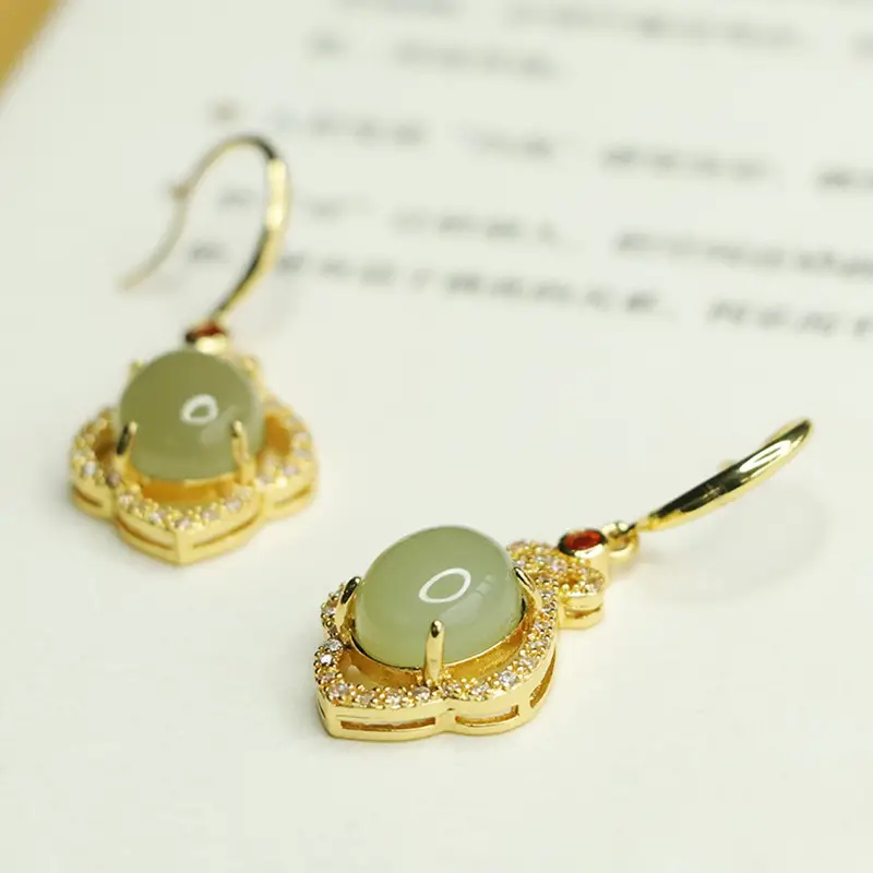 Aiyu Jadeite Clear Water Earrings for Women - Image 3