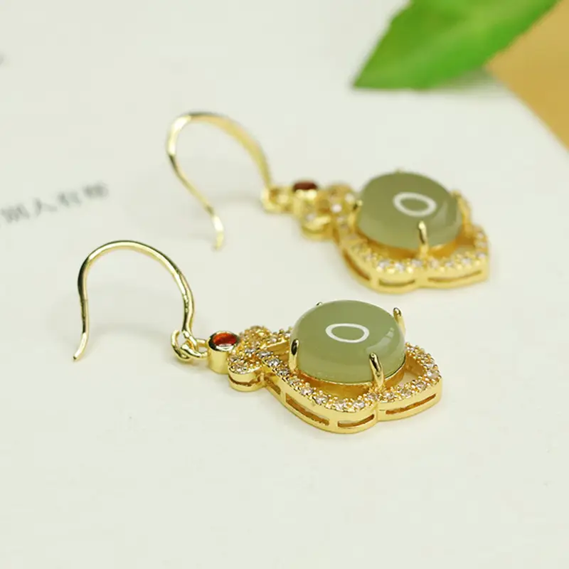 Aiyu Jadeite Clear Water Earrings for Women - Image 4