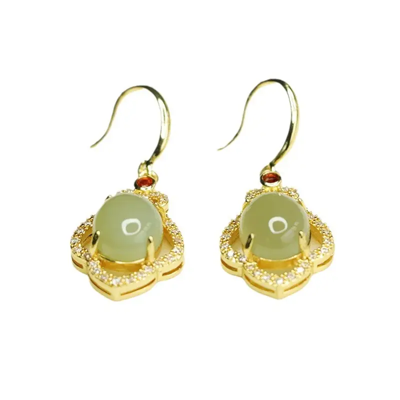 Aiyu Jadeite Clear Water Earrings for Women - Image 5