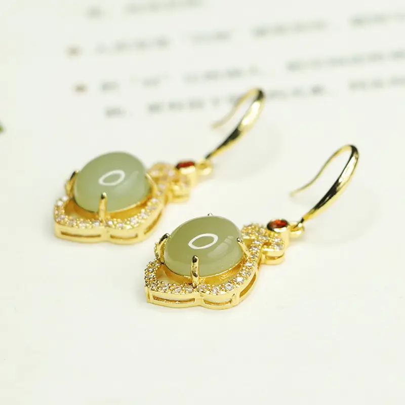 Aiyu Jadeite Clear Water Earrings for Women — feature 10