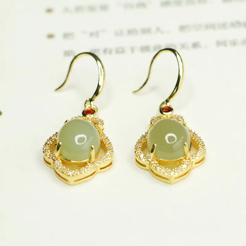 Aiyu Jadeite Clear Water Earrings for Women — feature 9