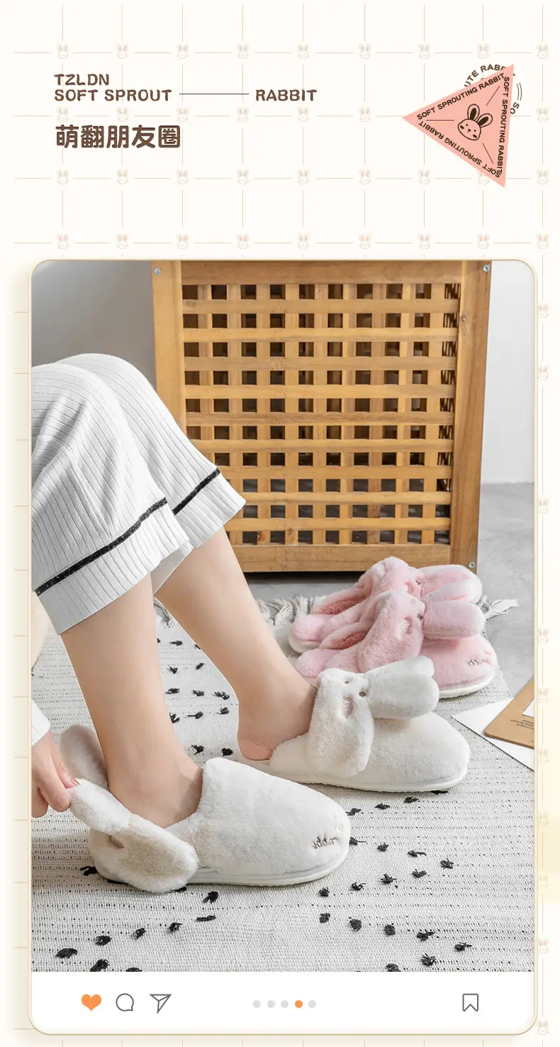 Jialiya Cotton Slippers for Women, Autumn and Winter Warm and Cute Couple Indoor Plush Maternity Slippers with Heel for Men — feature 12