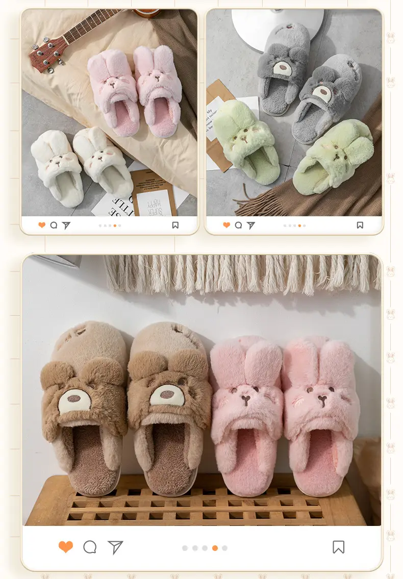 Jialiya Cotton Slippers for Women, Autumn and Winter Warm and Cute Couple Indoor Plush Maternity Slippers with Heel for Men — feature 16
