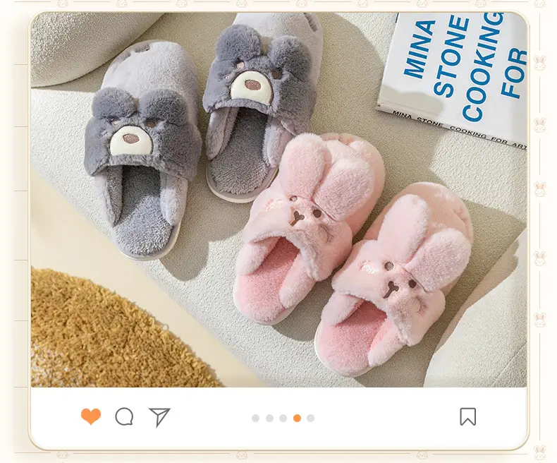 Jialiya Cotton Slippers for Women, Autumn and Winter Warm and Cute Couple Indoor Plush Maternity Slippers with Heel for Men — feature 17