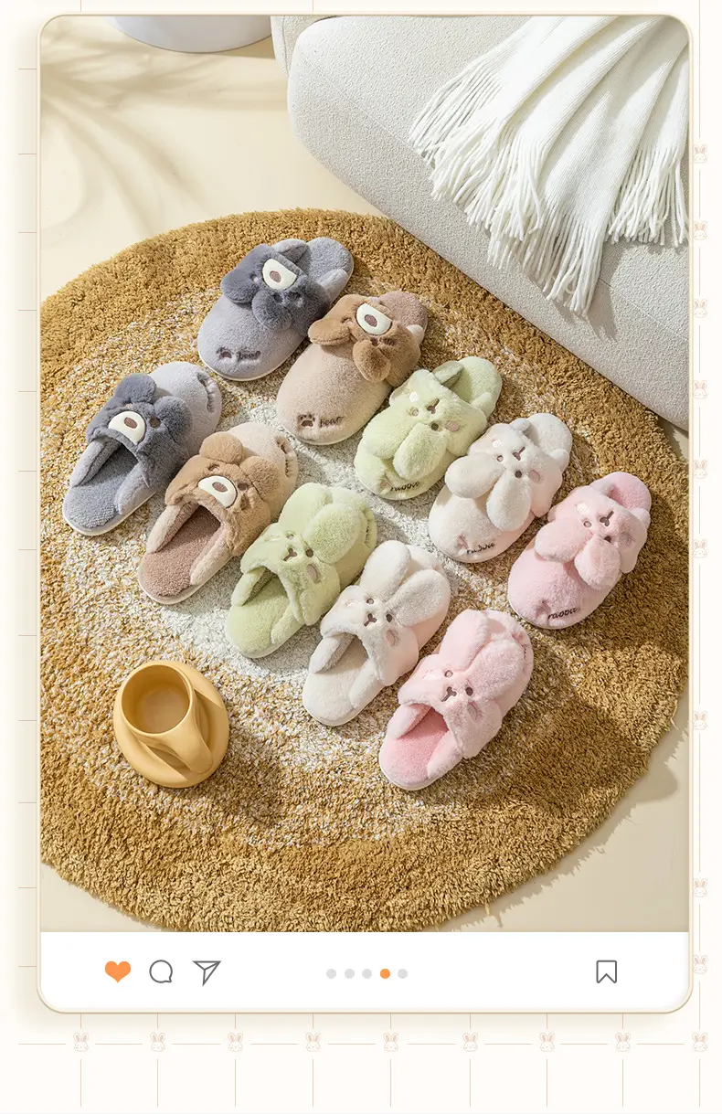 Jialiya Cotton Slippers for Women, Autumn and Winter Warm and Cute Couple Indoor Plush Maternity Slippers with Heel for Men — feature 18