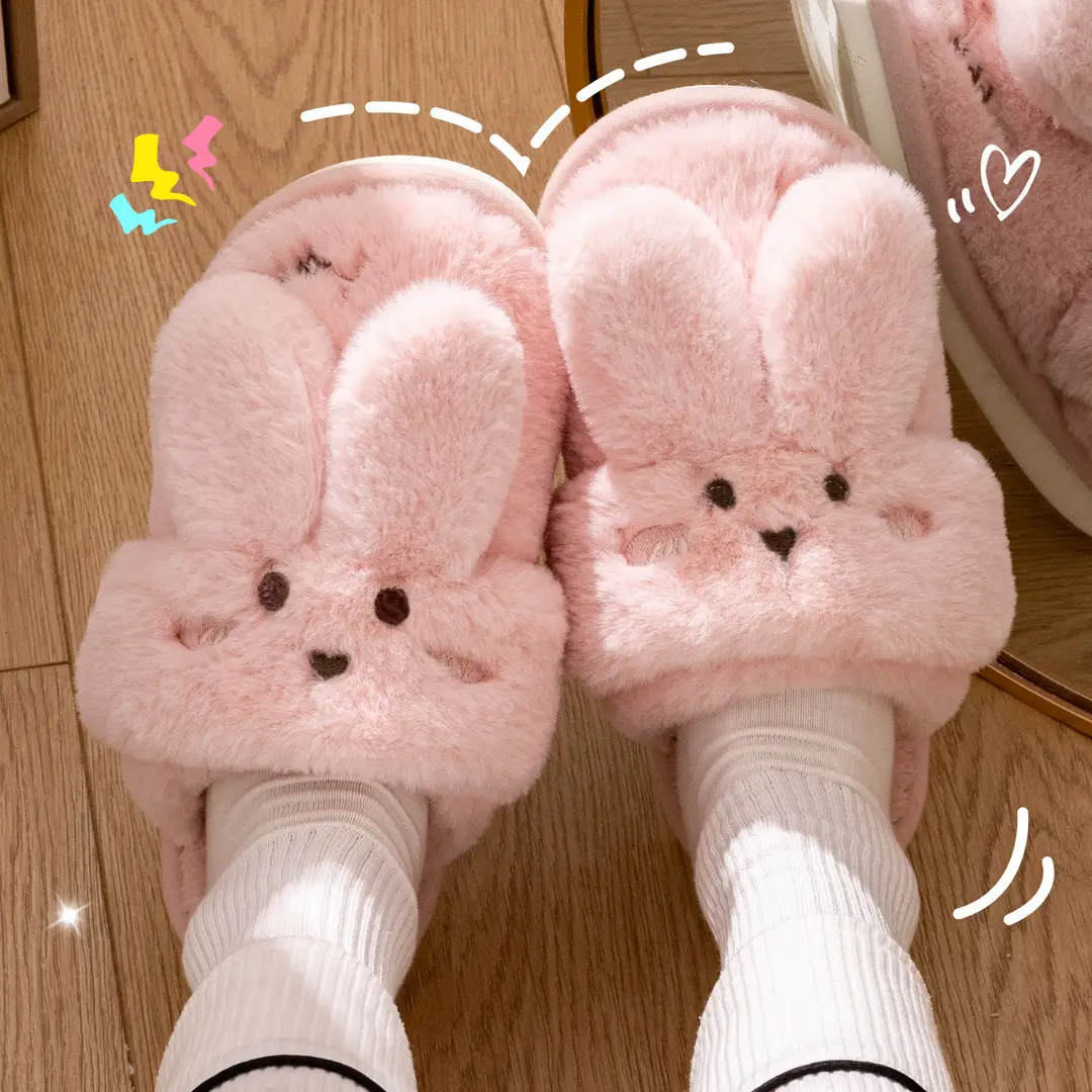 Jialiya Cotton Slippers for Women, Autumn and Winter Warm and Cute Couple Indoor Plush Maternity Slippers with Heel for Men - Image 2