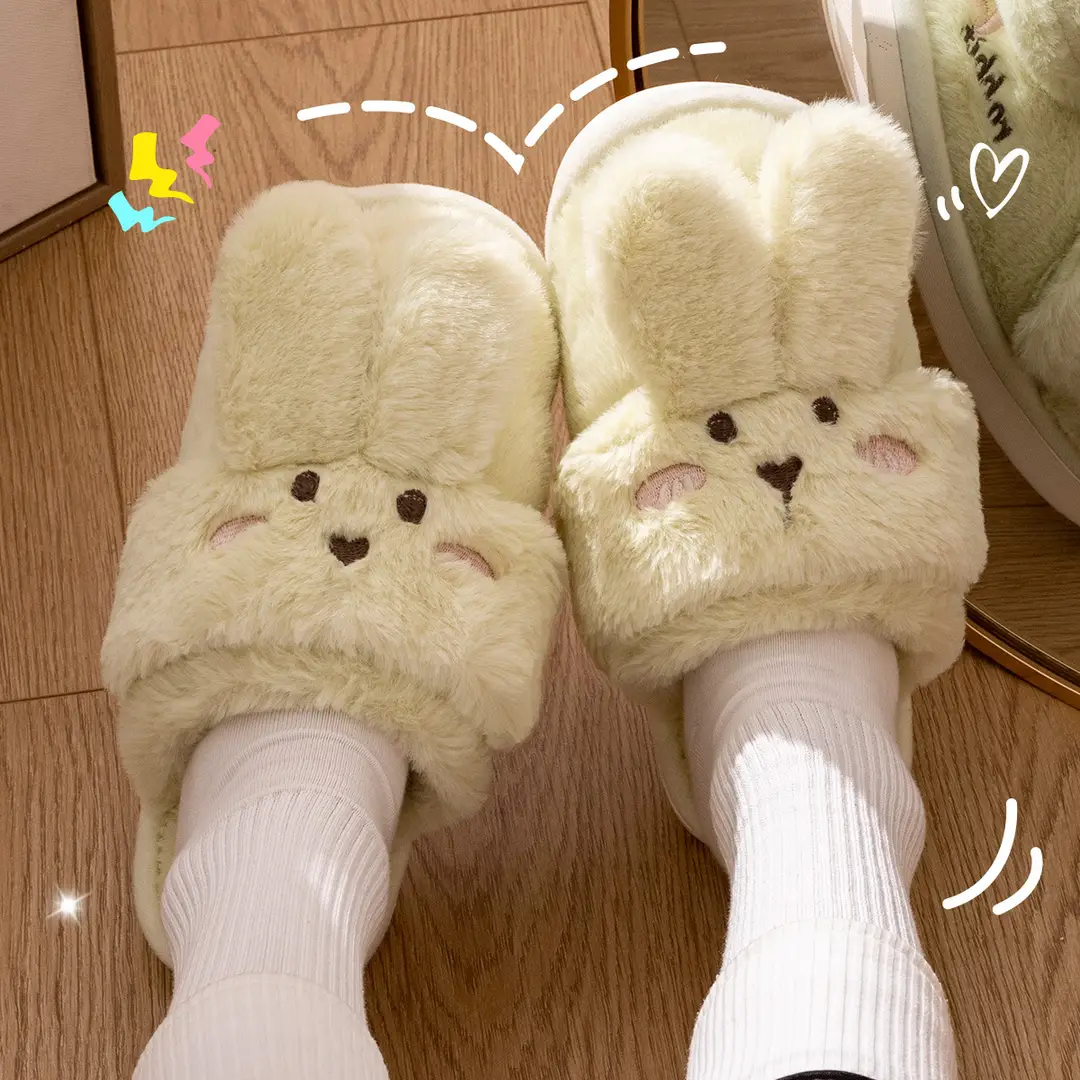 Jialiya Cotton Slippers for Women, Autumn and Winter Warm and Cute Couple Indoor Plush Maternity Slippers with Heel for Men - Image 3