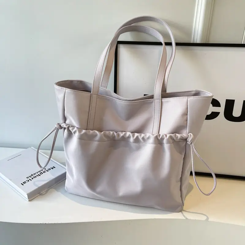 New Beige Drawstring Tote Bag for Women - Image 6