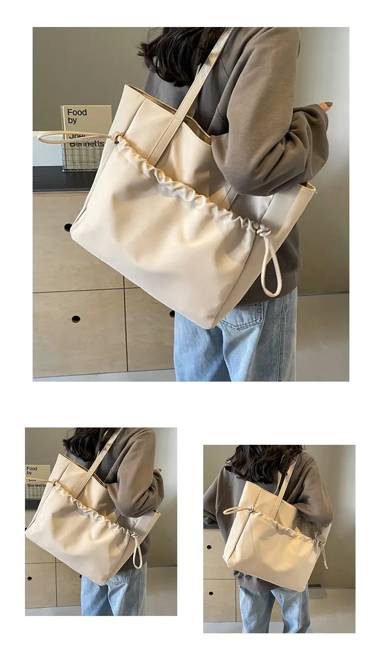 New Beige Drawstring Tote Bag for Women — feature 10