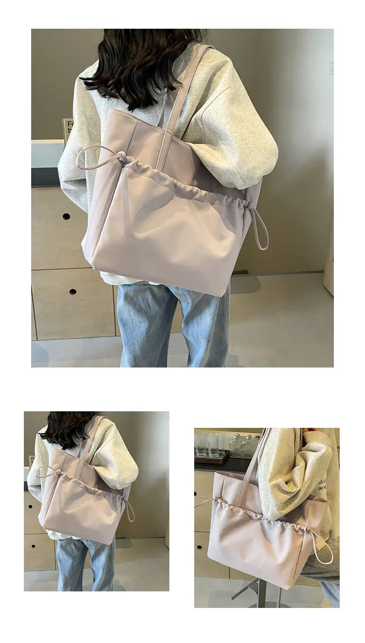 New Beige Drawstring Tote Bag for Women — feature 11