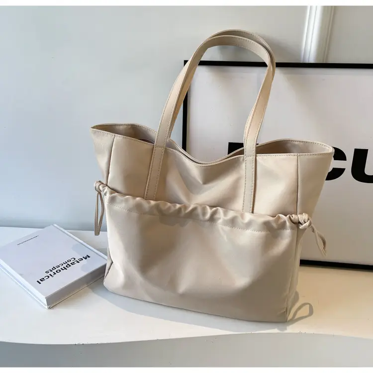 New Beige Drawstring Tote Bag for Women — feature 21