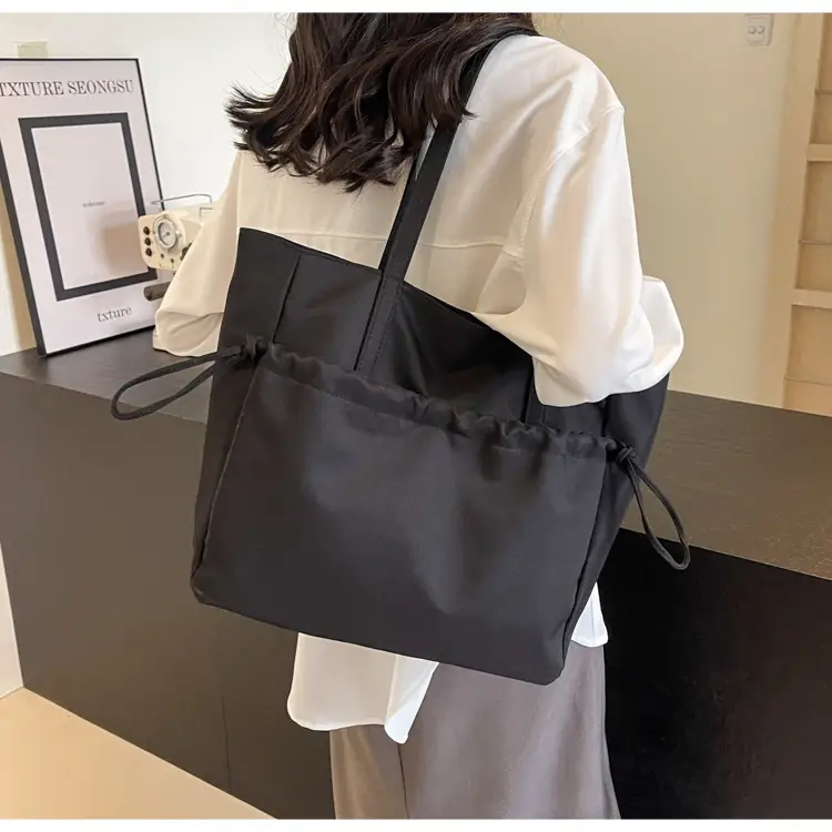 New Beige Drawstring Tote Bag for Women — feature 23