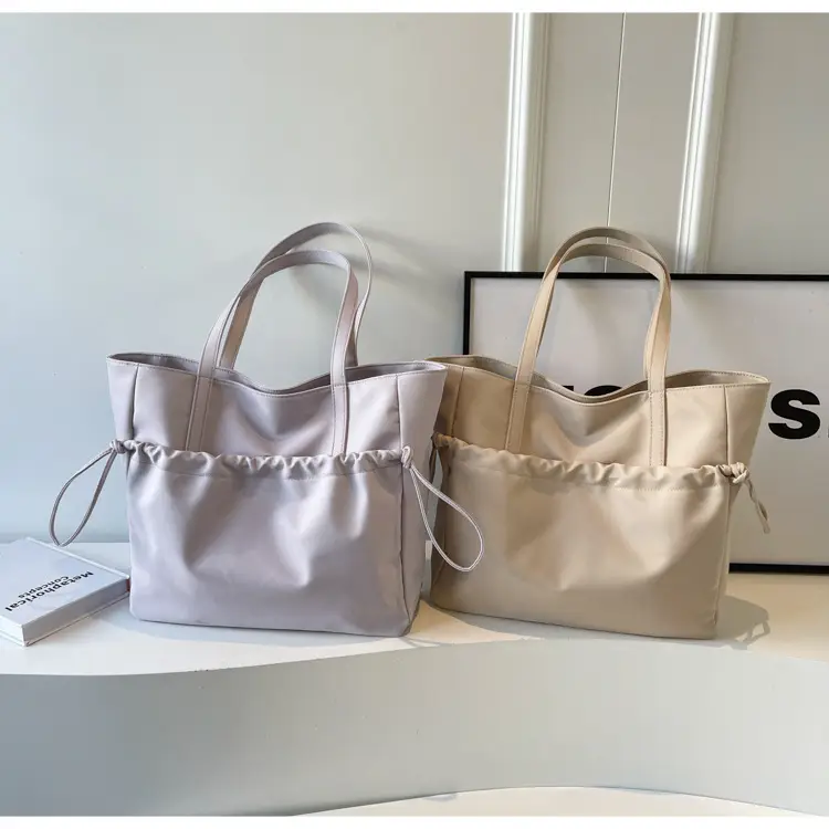 New Beige Drawstring Tote Bag for Women — feature 34