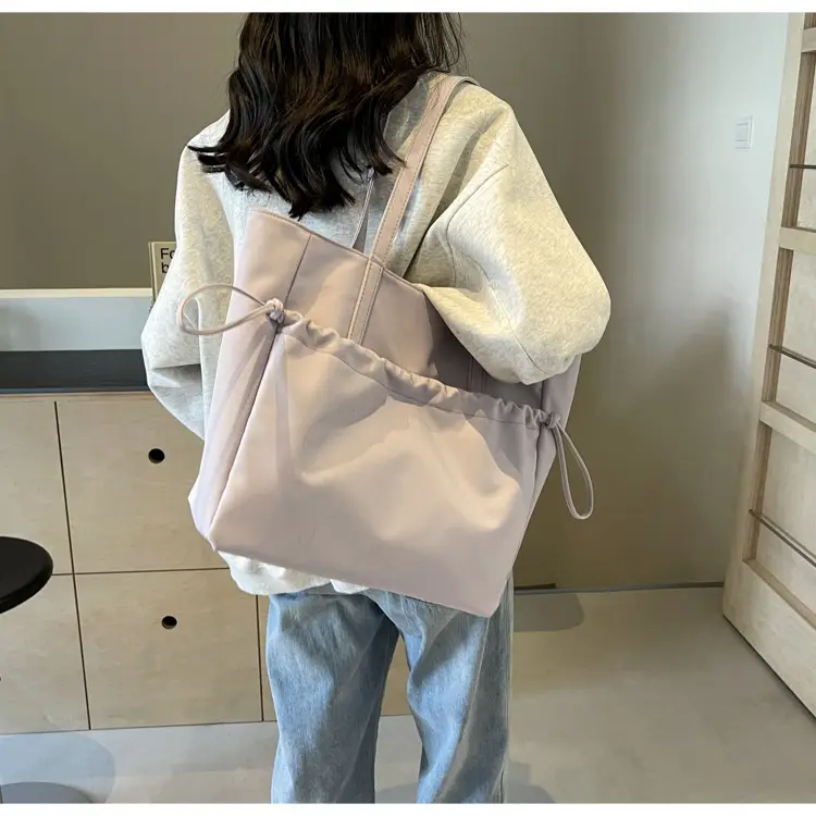 New Beige Drawstring Tote Bag for Women — feature 36