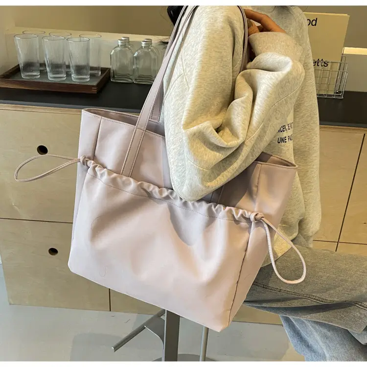 New Beige Drawstring Tote Bag for Women — feature 37
