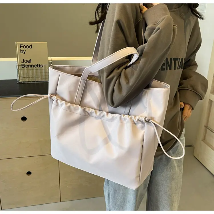 New Beige Drawstring Tote Bag for Women — feature 38
