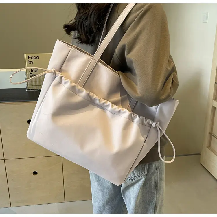New Beige Drawstring Tote Bag for Women — feature 39