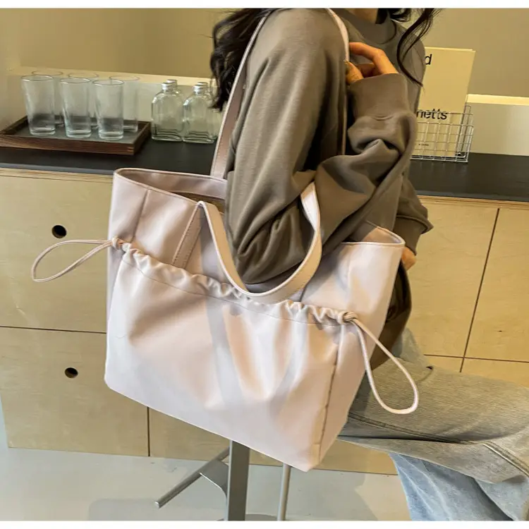 New Beige Drawstring Tote Bag for Women — feature 41