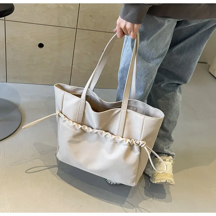 New Beige Drawstring Tote Bag for Women — feature 42