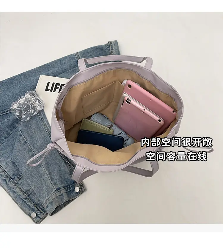 New Beige Drawstring Tote Bag for Women — feature 7