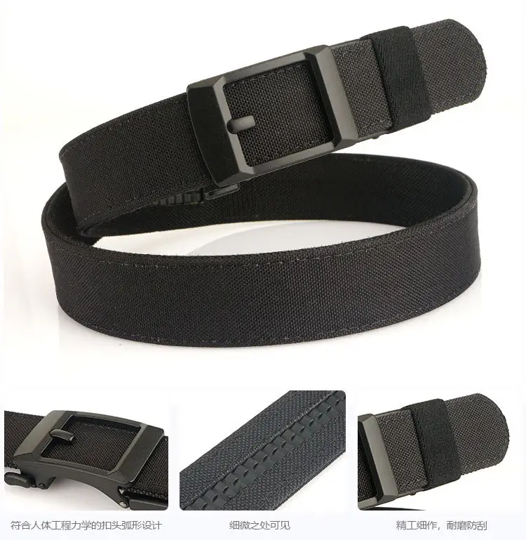 Men's Tactical Automatic Buckle Belt Green Nylon — feature 14