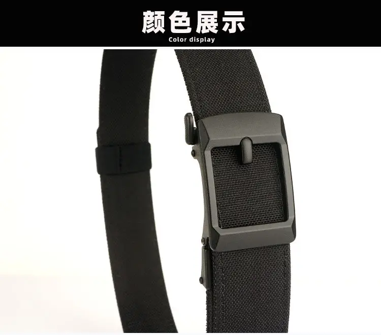 Men's Tactical Automatic Buckle Belt Green Nylon — feature 18