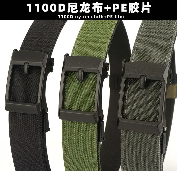 Men's Tactical Automatic Buckle Belt Green Nylon — feature 2