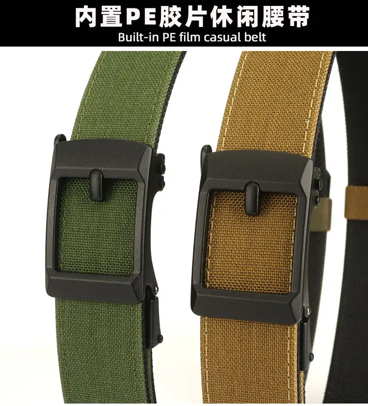 Men's Tactical Automatic Buckle Belt Green Nylon — feature 6