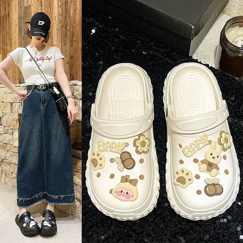 Women's Clogs for Summer 2026, New Eva Non-Slip Beach Closed-Toe Sandals for Pregnant Women