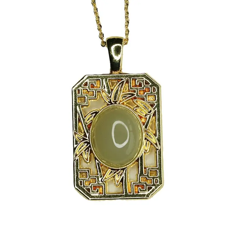 Aiyu Natural Hetian Jade Plain Pendant Clear Water Jade Necklace - Image 6